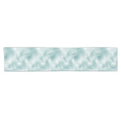 エレガントクリスマスブルー雪片パターン ショートテーブルランナー (横)