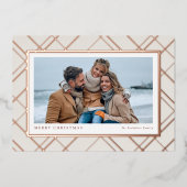 エレガントクリスマスプレドバラ金ゴールド1枚フォトファミリー 箔シーズンカード (正面)