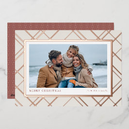 エレガントクリスマスプレドバラ金ゴールド1枚フォトファミリー 箔シーズンカード