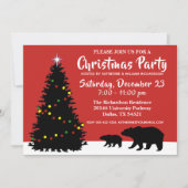 エレガントクリスマスベアーズホリデーパーティー 招待状 (正面)