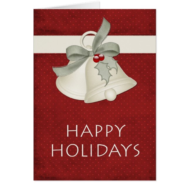 エレガントクリスマスベルハッピーホリデーズカード (正面)