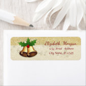 エレガントクリスマスベル、柊の枝、キラキラ ラベル (インサイチュ)