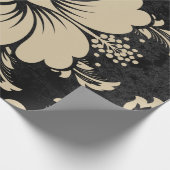 エレガントクリスマスベージュエレガントダマスク ラッピングペーパー (角)