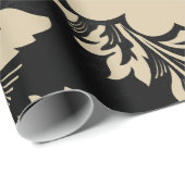 エレガントクリスマスベージュエレガントダマスク ラッピングペーパー (ロールコーナー)