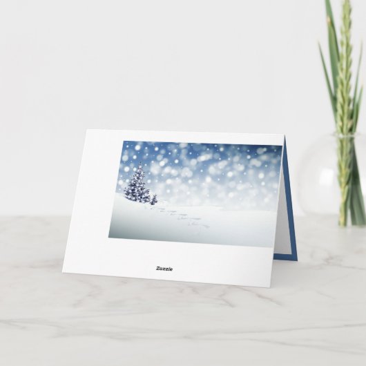 エレガントクリスマスホリデーウィンタースノーツリー カード (裏面)