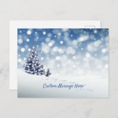 エレガントクリスマスホリデーウィンタースノーツリー ポストカード (正面/裏面)
