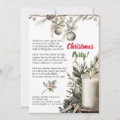 エレガントクリスマスホリデーキャンドルパーティの招待状 案内状 (正面)