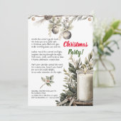 エレガントクリスマスホリデーキャンドルパーティの招待状 案内状 (スタンド正面)