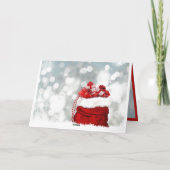 エレガントクリスマスホリデーサンタバッグプレゼントギフト カード (裏面)