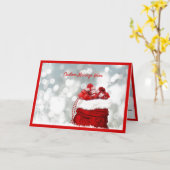 エレガントクリスマスホリデーサンタバッグプレゼントギフト カード (黄色い花)