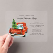 エレガントクリスマスホリデーズファミリーパーティー アクリル招待状 (インサイチュ (ポータブル))