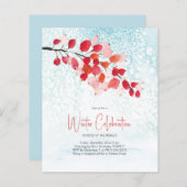 エレガントクリスマスホリデーバジェット招待状 (正面/裏面)