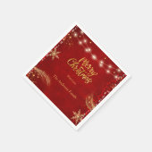 エレガントクリスマスホリデーパーティレッド スタンダードカクテルナプキン (角)