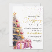 エレガントクリスマスホリデーパーティー招待状 招待状 (正面)