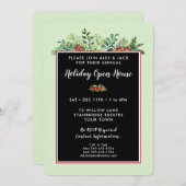 エレガントクリスマスホリデーフローラオープンハウスパーティー 招待状 (正面/裏面)