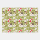 エレガントクリスマスホリデーフローラルパターン ラッピングペーパーシート (正面3)