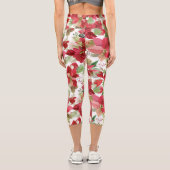 エレガントクリスマスホリデーポインセチアパインコーン カプリレギンス (裏面)