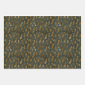 エレガントクリスマスホリデー金ゴールドグリッタースパークル ラッピングペーパーシート (正面2)