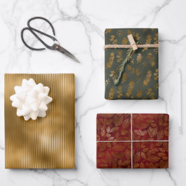 エレガントクリスマスホリデー金ゴールドグリッタースパークル ラッピングペーパーシート