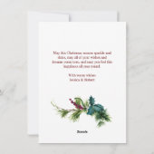 エレガントクリスマスホリーパイン写真ホリデーカード シーズンカード (裏面)