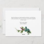 エレガントクリスマスホリーパイン写真ホリデーカード シーズンカード (裏面)