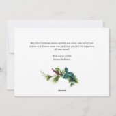 エレガントクリスマスホリーパイン5フォトホリデーカード シーズンカード (裏面)