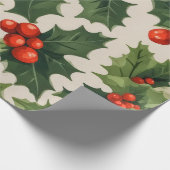 エレガントクリスマスホリ離れーのギフト ラッピングペーパー (角)