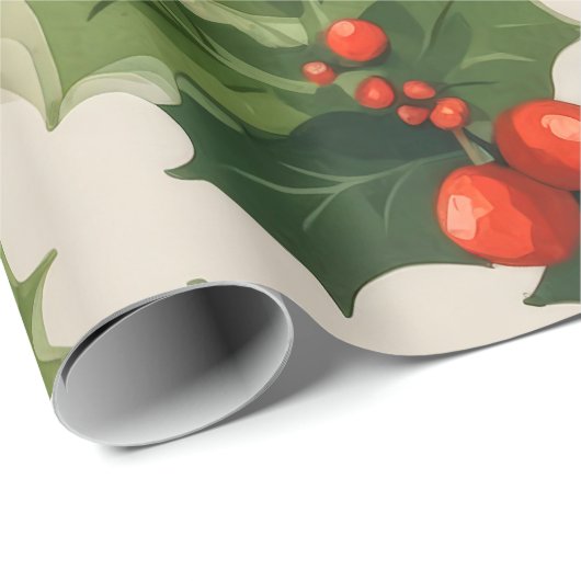 エレガントクリスマスホリ離れーのギフト ラッピングペーパー (ロールコーナー)