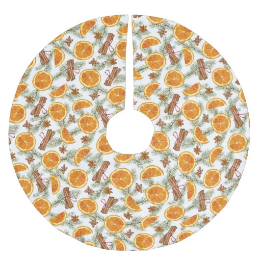 エレガントクリスマスホームシトラススパイス ブラッシュドポリエステルツリースカート (正面)