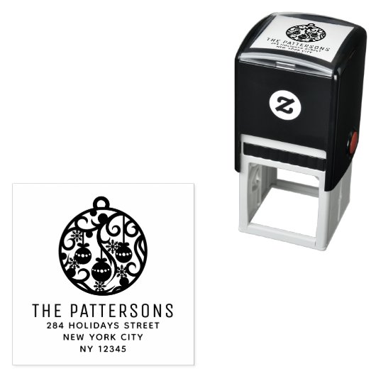 エレガントクリスマスボーブル名差出人住所 セルフインキングスタンプ (インサイチュ)