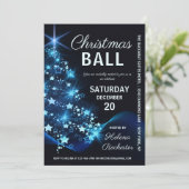 エレガントクリスマスボールブルーツリーホリデーパーティー 招待状 (スタンド正面)