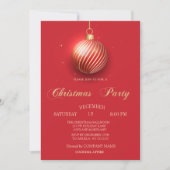 エレガントクリスマスボールレッドクリスマスカンパニーパーティー 招待状 (正面)