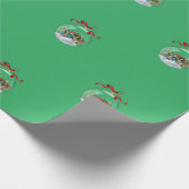 エレガントクリスマスボールレトロカーホリデイ ラッピングペーパー (角)