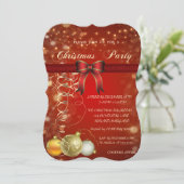 エレガントクリスマスボール弓企業のパーティー 招待状 (スタンド正面)