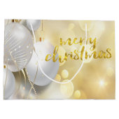 エレガントクリスマスボール《写真》ぼけ味休日 ラージペーパーバッグ (裏面)