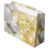 エレガントクリスマスボール《写真》ぼけ味休日 ラージペーパーバッグ (裏面アングル)