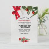 エレガントクリスマスボール，赤，クリスマスパーティー 招待状 (スタンド正面)