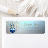 エレガントクリスマスボール、輝き、青 ラベル (インサイチュ)