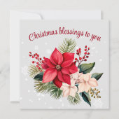 エレガントクリスマスポインセチアフローラ カード (正面)