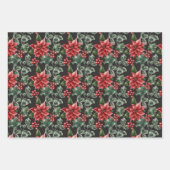 エレガントクリスマスポインセチア品種 ラッピングペーパーシート (正面)