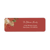 エレガントクリスマスポインセチア差出人住所 ラベル (正面)