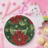 エレガントクリスマスポインセチア紙プレート ペーパープレート (パーティー)