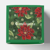 エレガントクリスマスポインセチア緑キューブ愛用ボックス フェイバーボックス (上部)