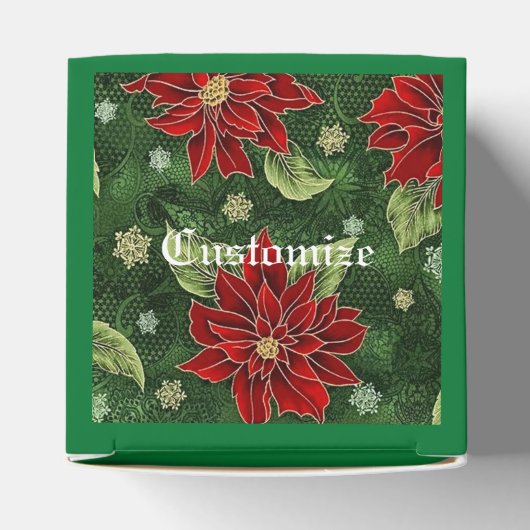 エレガントクリスマスポインセチア緑キューブ愛用ボックス フェイバーボックス (上部)
