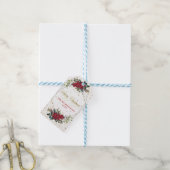 エレガントクリスマスポインセチア金ゴールド紙吹雪 ギフトタグ (より糸付き)