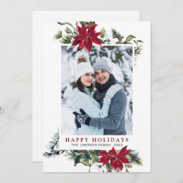 エレガントクリスマスポインセチア シーズンカード