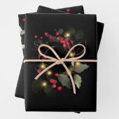 エレガントクリスマスポインセチア ラッピングペーパーシート (インサイチュ)