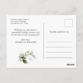 エレガントクリスマスポインセティアホリディグリーティング ポストカード (裏面)