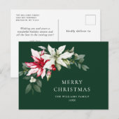 エレガントクリスマスポインセティアホリディグリーティング ポストカード (正面/裏面)