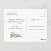 エレガントクリスマスポインセティアホリディグリーティング ポストカード (裏面)